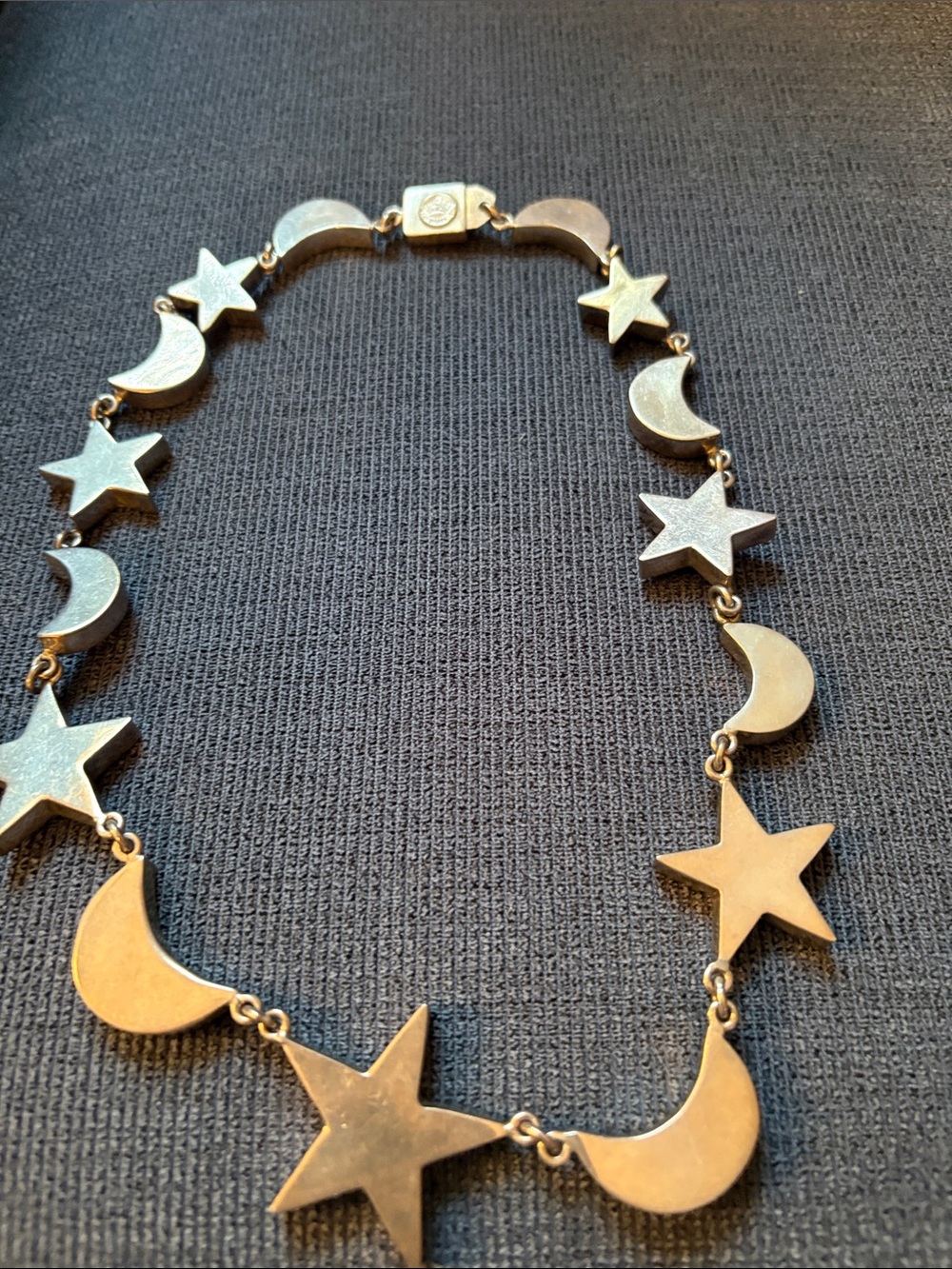 SIlver Star & Moon Link Necklace - Women's Jewelry